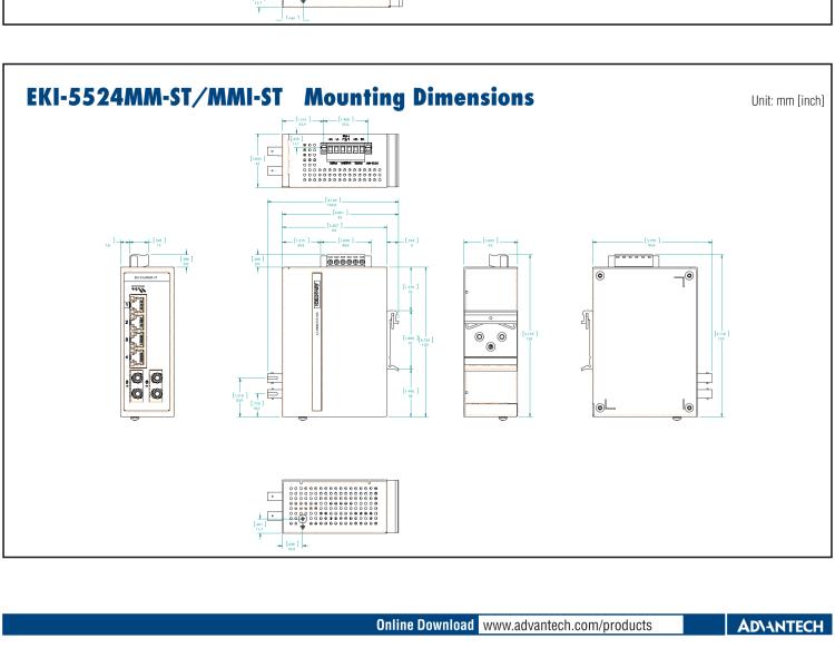 研華EKI-5524MMI 2光4電百兆ProView(組態(tài))系列工業(yè)以太網(wǎng)交換機(jī)(包含單模/多模、SC/ST接口)