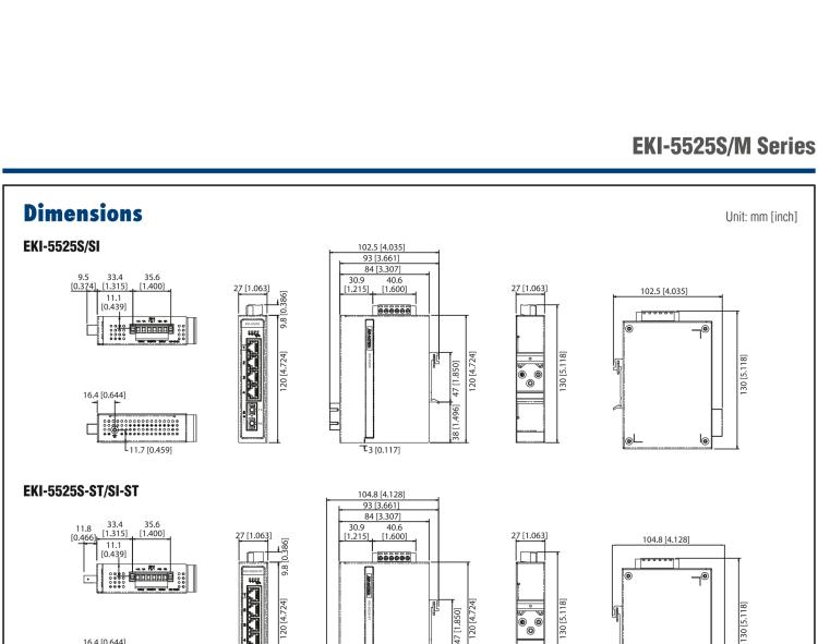 研華EKI-5525SI 1光4電百兆ProView(組態(tài))系列工業(yè)以太網(wǎng)交換機（包含單模/多模、SC/ST接口）